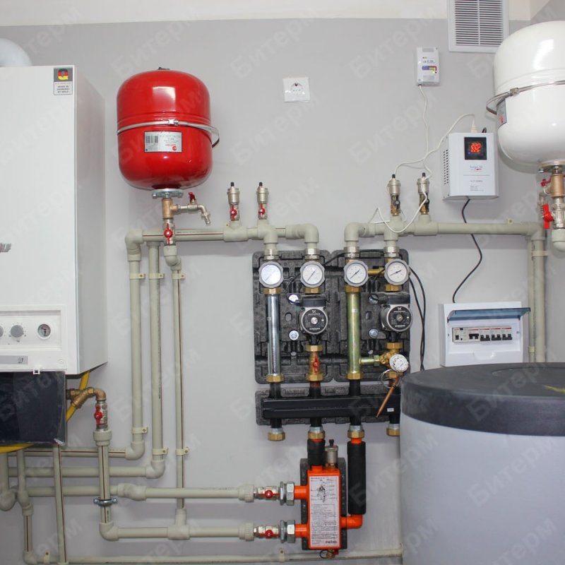 Топочная с газовым котлом Wolf 1-nastenny-kotel-s-boilerom