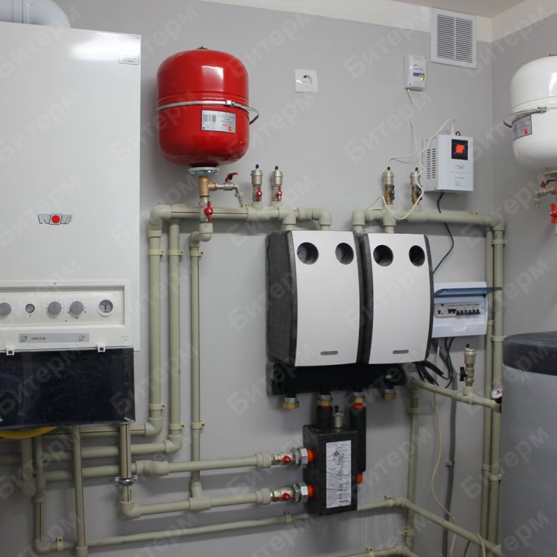 Монтаж топочной с газовым котлом и бойлером "под ключ" в Минске 2-wolf