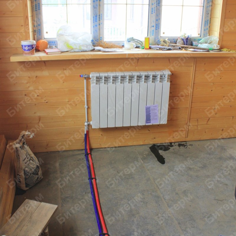 Установка радиатора с боковым подключением 36-pod-oknom