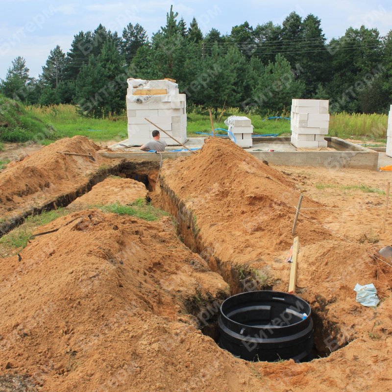 Прокладка трубопроводов от скважины в котельную и баню 12-transhei