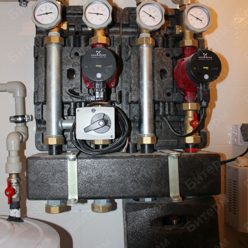 Насосные группы Meibes с коллектором и гидрострелкой  5-montazh-grupp