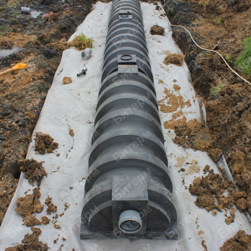 Наружная канализация дома с дренажными тоннелями под ключ 34-tonnel