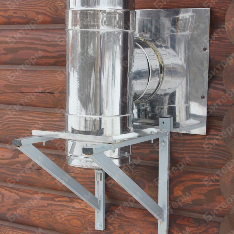 Монтаж утепленного дымохода из нержавеющей стали 89