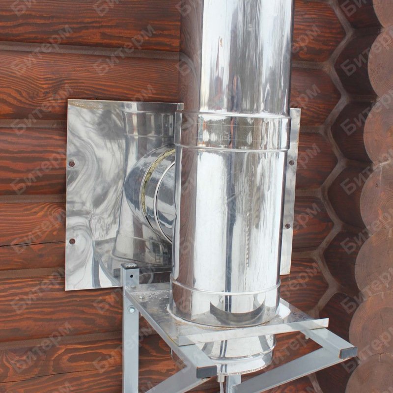 Монтаж утепленного дымохода снаружи частного дома 91